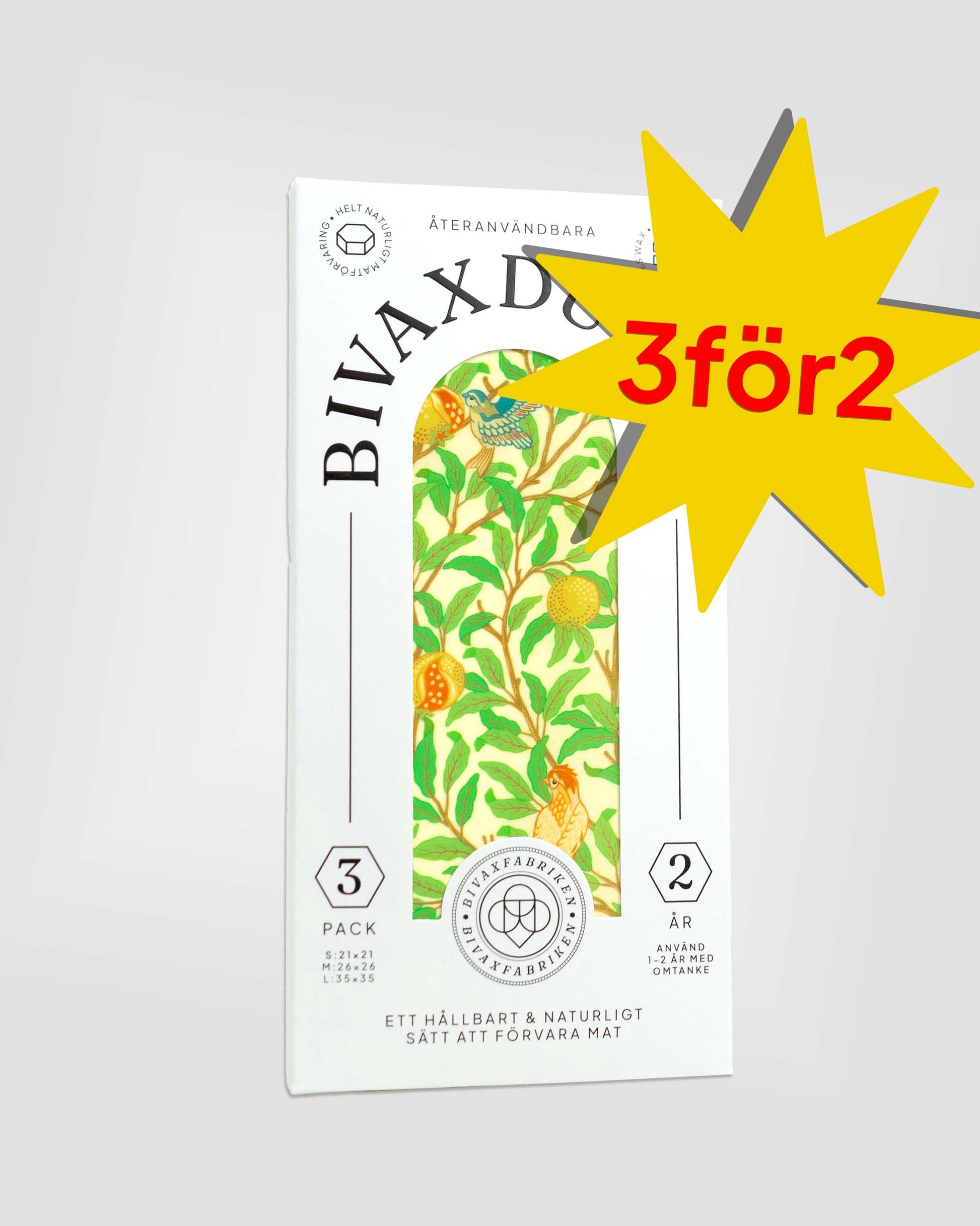 3-pack Bivaxdukar - Kvittra