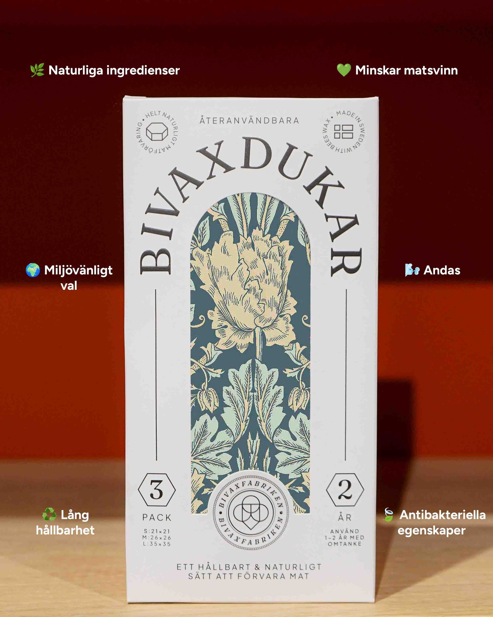 NYHET! 3-pack Bivaxdukar – Blådis